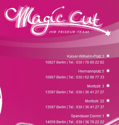 Magic-Cut GmbH   Geschäftsführerin: Kadiriye Dagdelen 