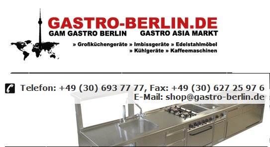 Gam Gastro Berlin Großküchentechnik